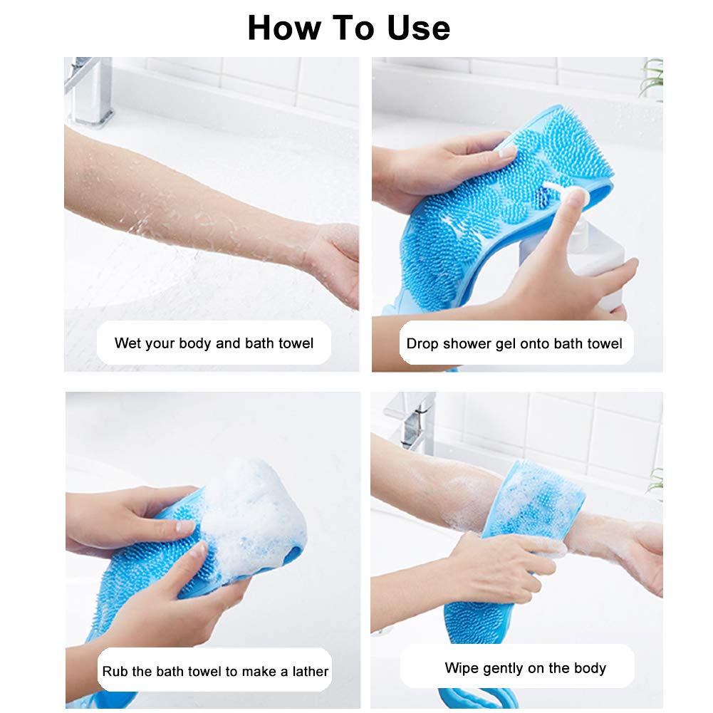 Single Side Bath Towel Silicone Scrubber Buy 1 Get 1 Free!!!