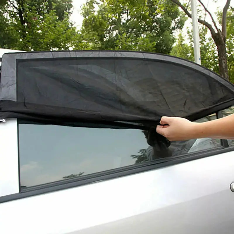 2 Pcs Car Window Cover Screen Breathable| Car Window Shade Sun Cover Window Covers | Mesh Front Rear Universal Side Automotive Window Sun Cover| For Sun Protection – Black Color