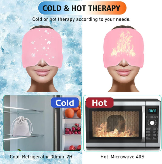 Headache Relief Hat For Migraine Relief, Tension, One Size Fits All Headache Cap With Reusable Ice Gel Pack