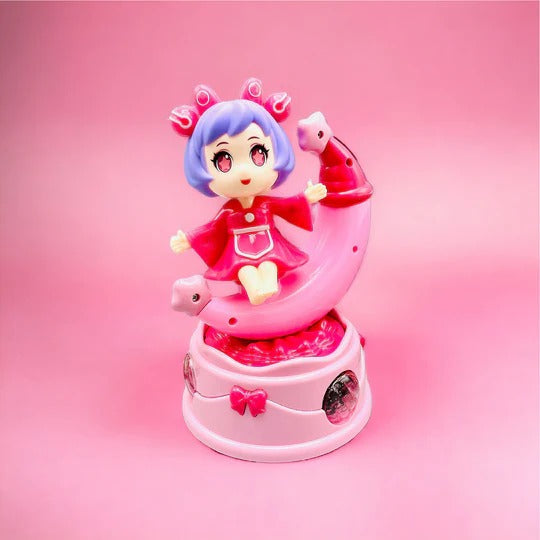Rotating Moon Doll Toy With LED Lights & Music