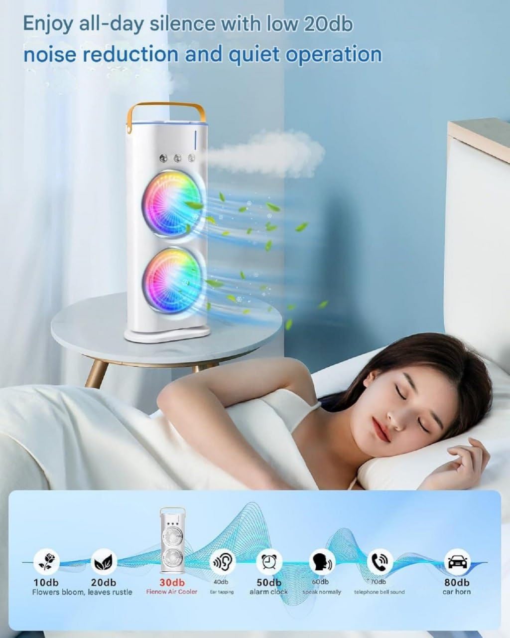Portable Tower Mist Spray Cooling  Fan + Get Special Gift Free