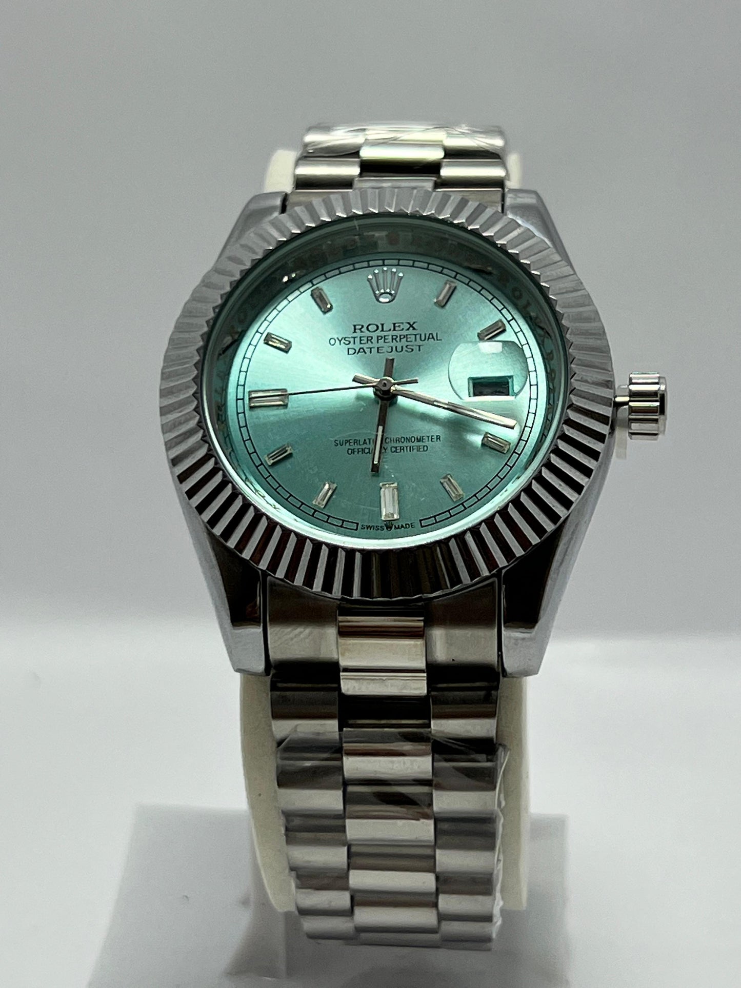 Rolex Oyster Perpetual Datejust Stainless Steel with Aqua Blue Dial - LOOKANDLUSH.COM