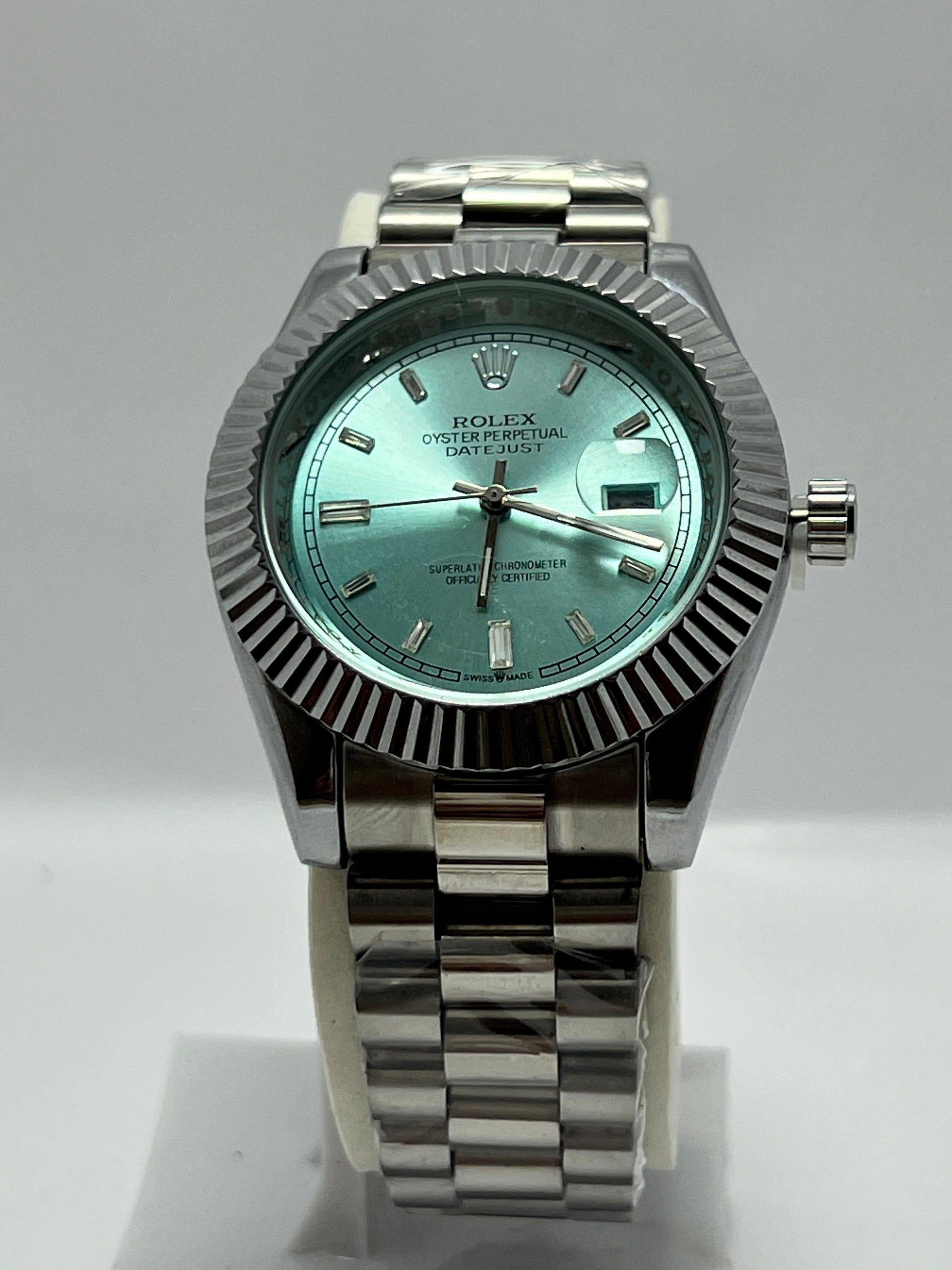 Rolex Oyster Perpetual Datejust Stainless Steel with Aqua Blue Dial - LOOKANDLUSH.COM