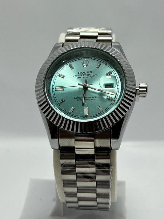 Rolex Oyster Perpetual Datejust Stainless Steel with Aqua Blue Dial - LOOKANDLUSH.COM