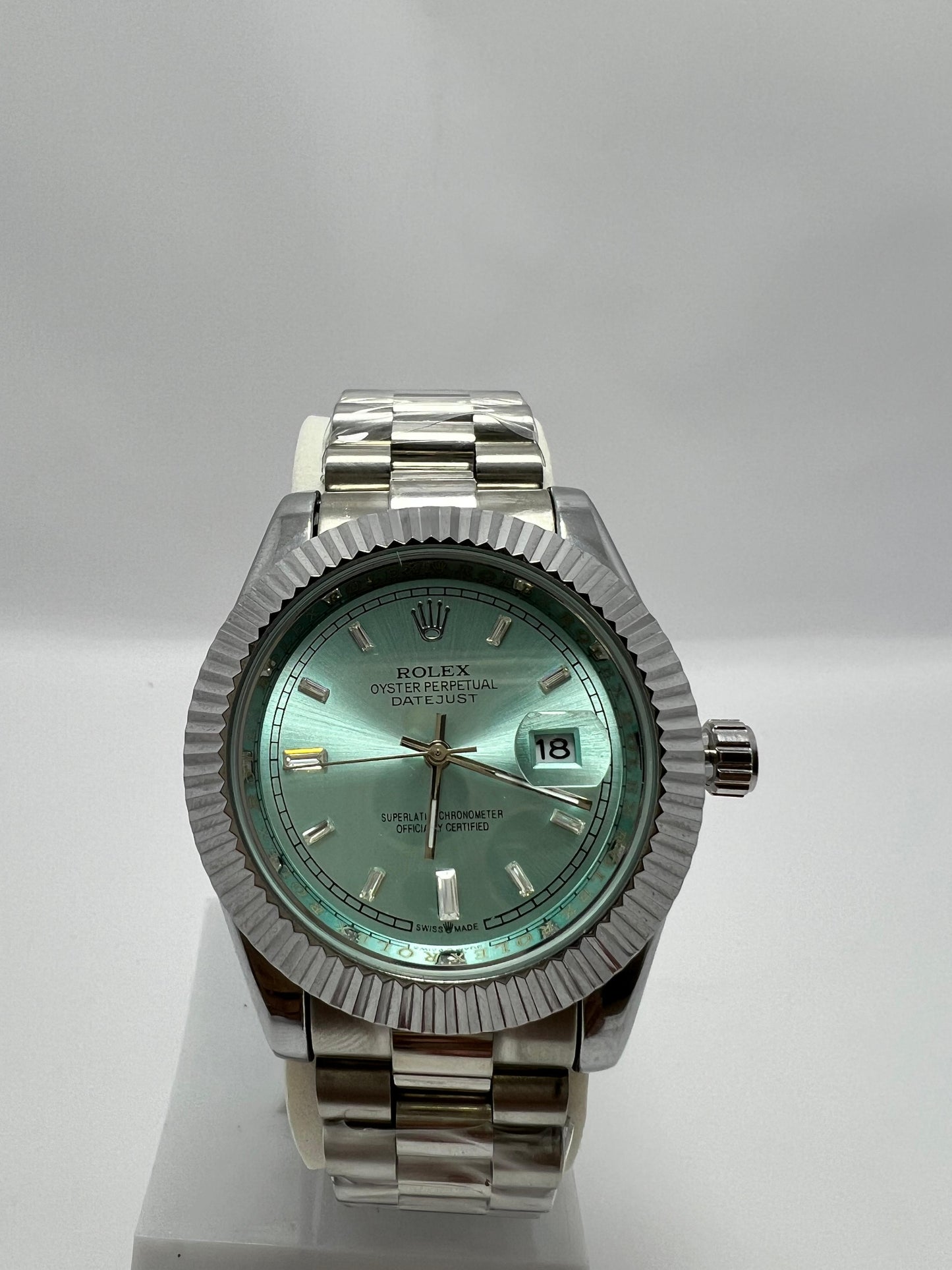 Rolex Oyster Perpetual Datejust Stainless Steel with Aqua Blue Dial - LOOKANDLUSH.COM