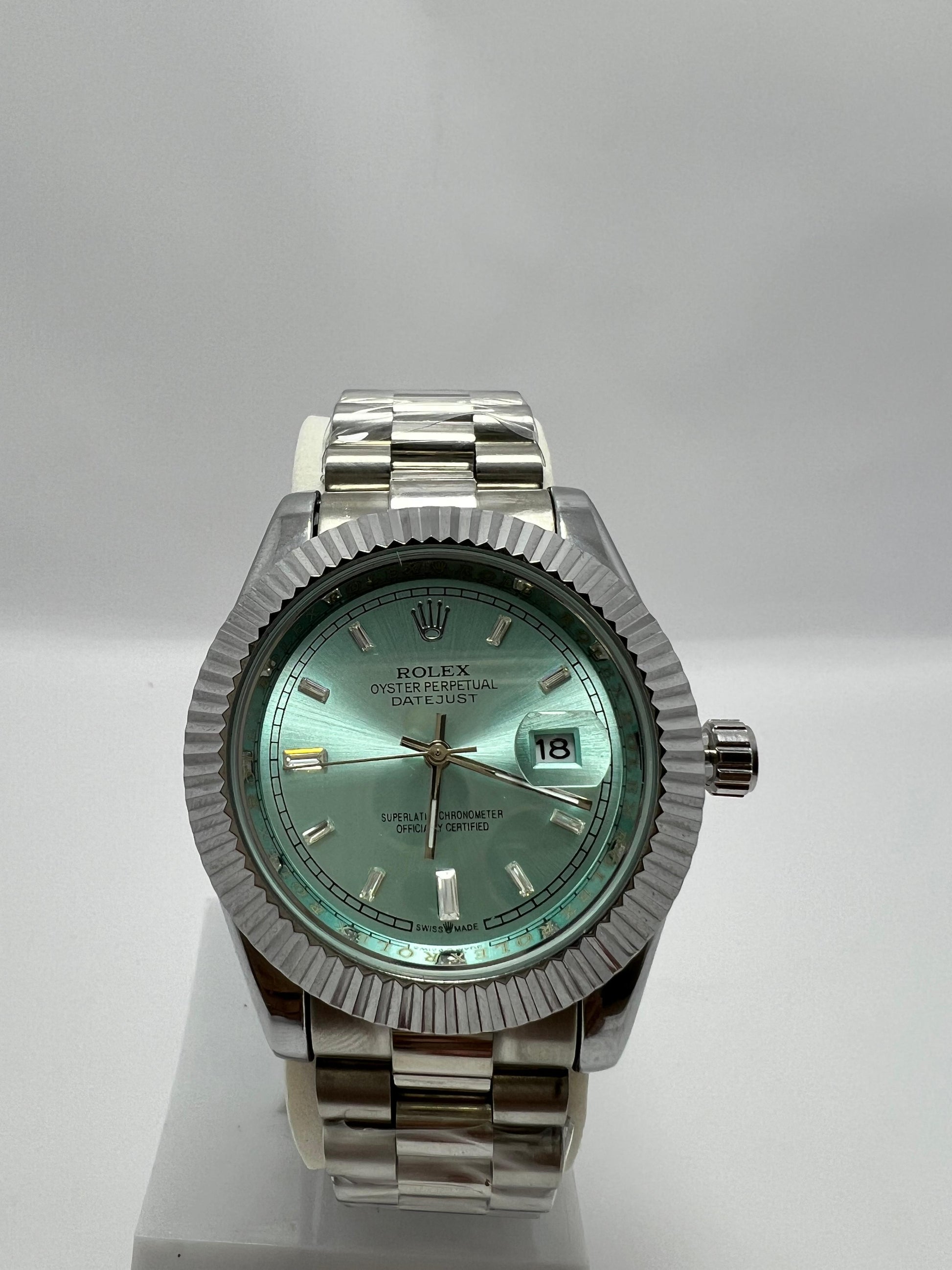 Rolex Oyster Perpetual Datejust Stainless Steel with Aqua Blue Dial - LOOKANDLUSH.COM
