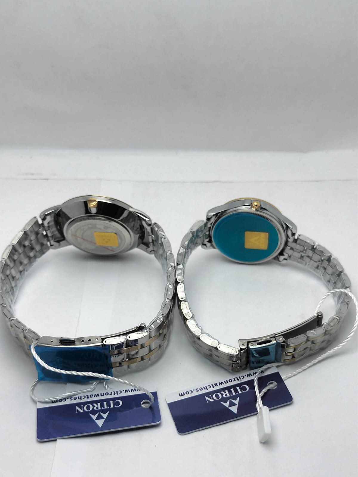 Citron Couple Watches – Matching Silver & Gold Strap with Black Dial - LOOKANDLUSH.COM