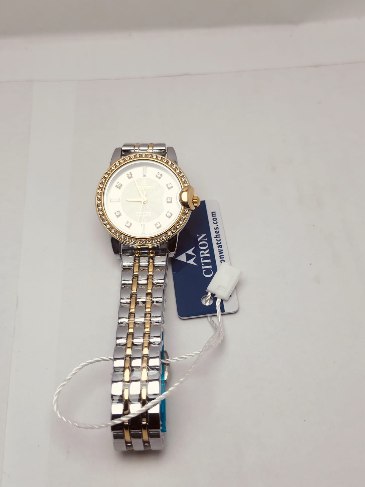 Citron Women’s Luxury Watch – Silver & Gold Strap with Crystal Bezel - LOOKANDLUSH.COM
