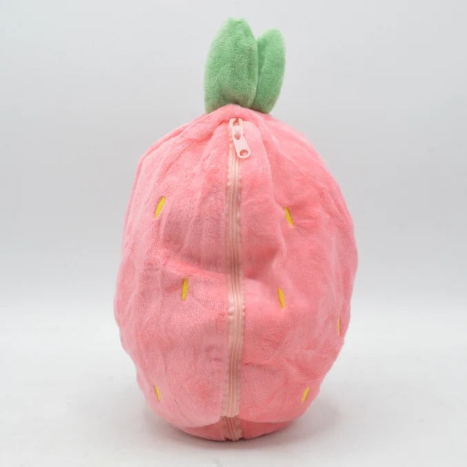 Rabbit New Creative Strawberry Rabbit Plush Soft Doll Hug Pillow